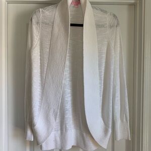 Lilly Pulitzer White Open-Front Cardigan